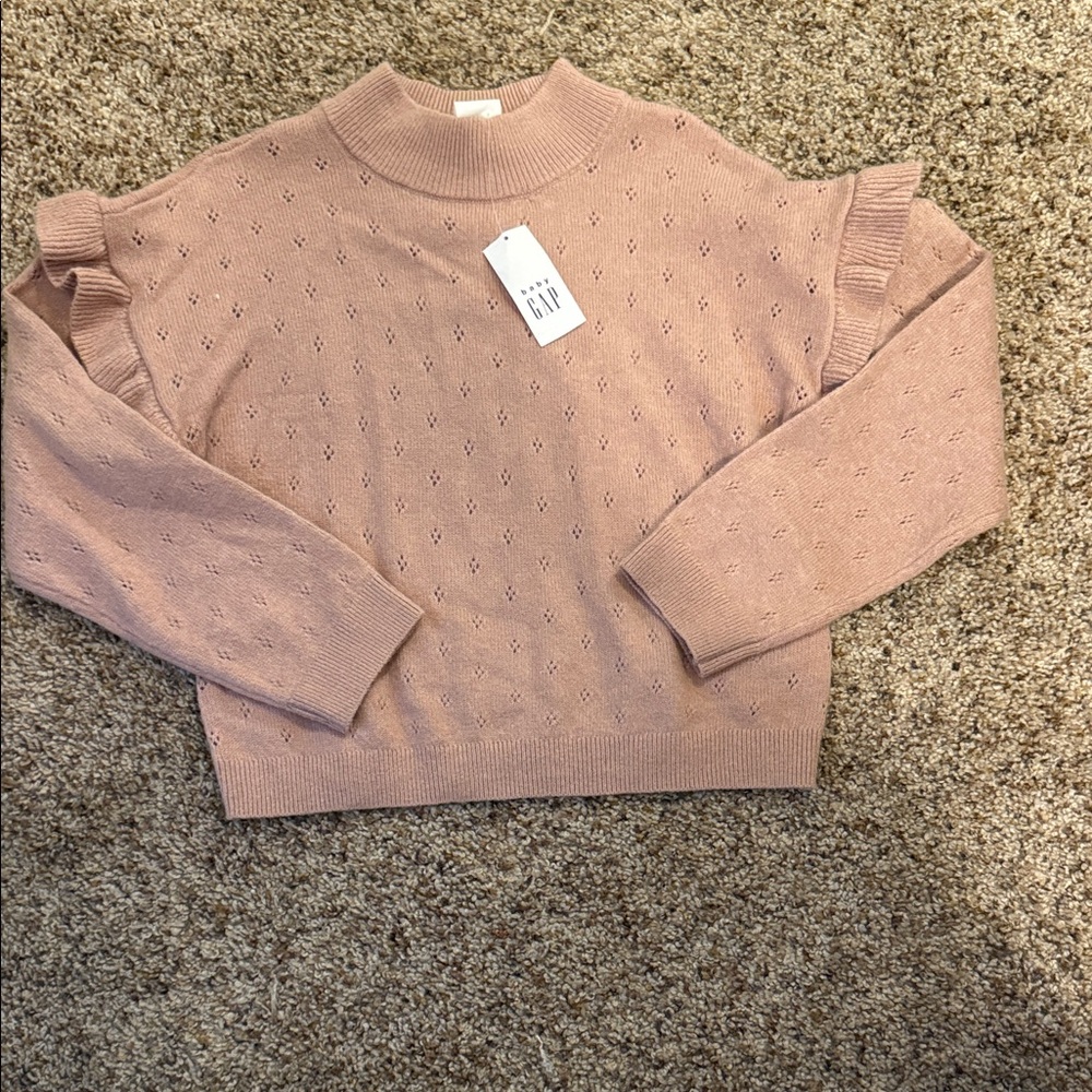 GAP Pink Sweater with Ruffle Details